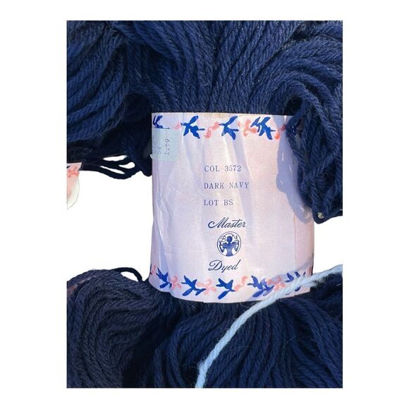 Bernat Navy Blue Yarn lot of 2 vintage virgin wool - Picture 3 of 8